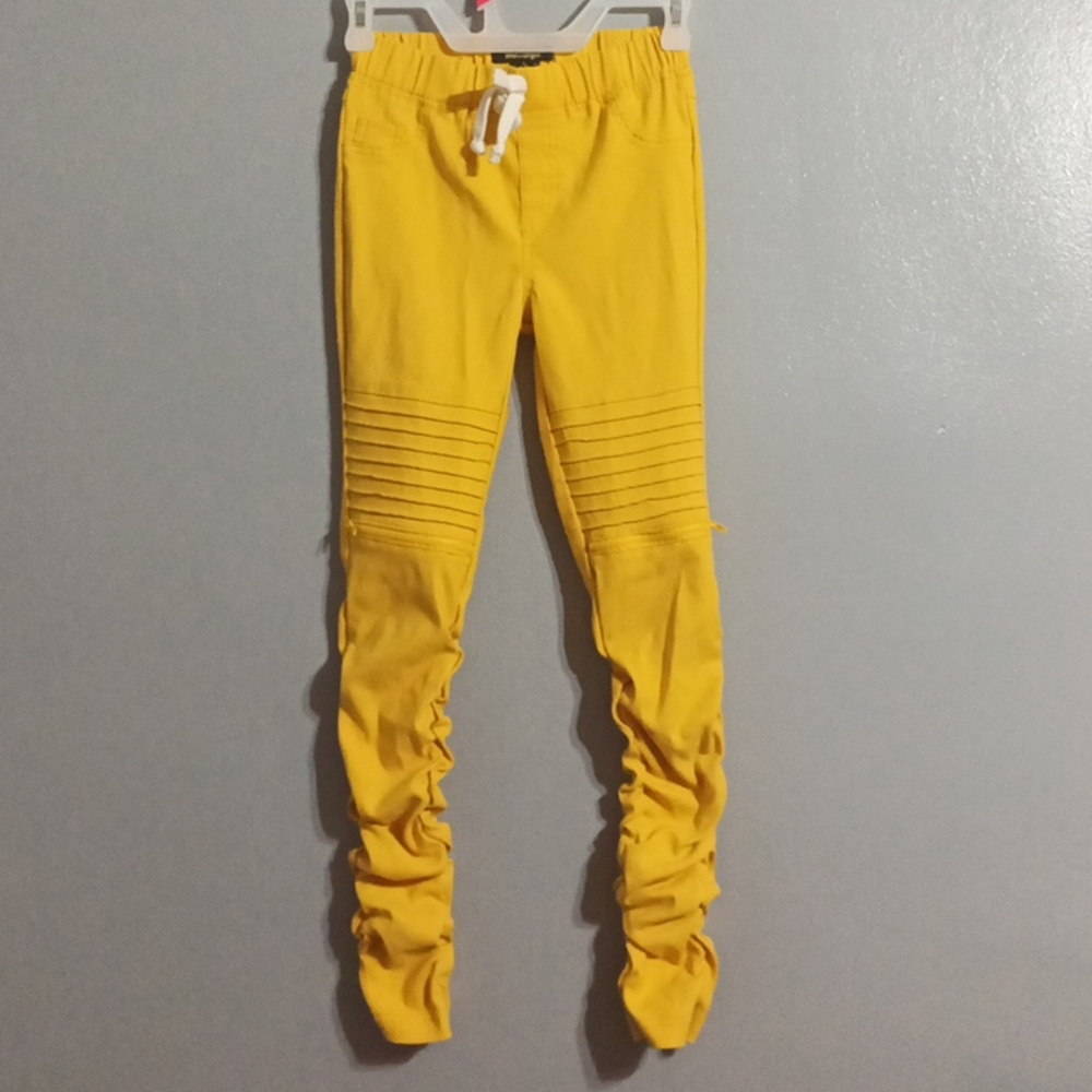 Like an angel girls yellow size 14 cinched leg pants